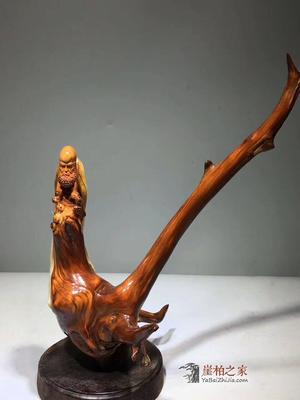 崖柏随形坨坨料根艺《达摩》 自然与禅意的完美融合